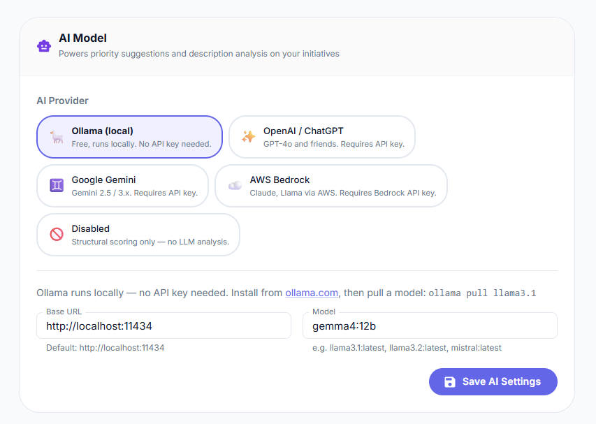 AI Model Settings